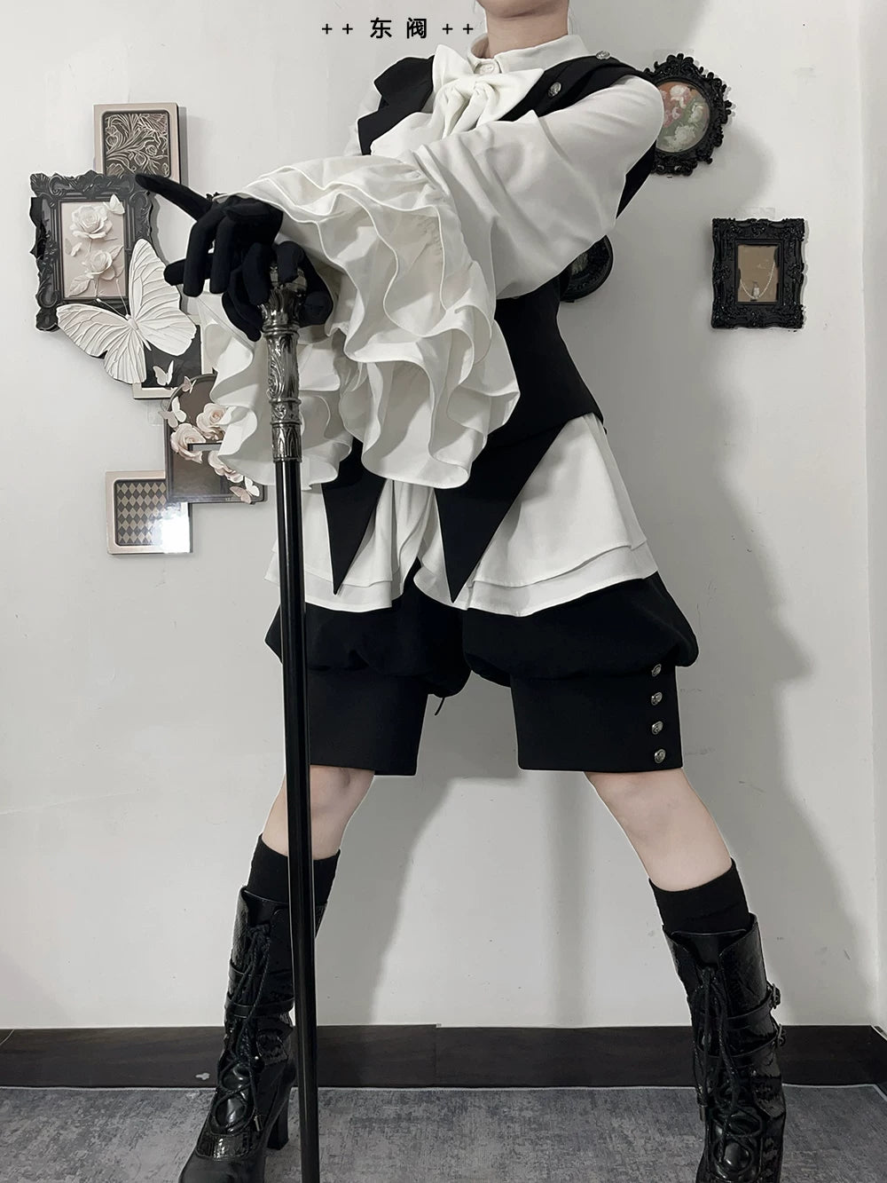 Ashes - Vintage Ouji Lolita Blouse and Shorts Set 45309:843433