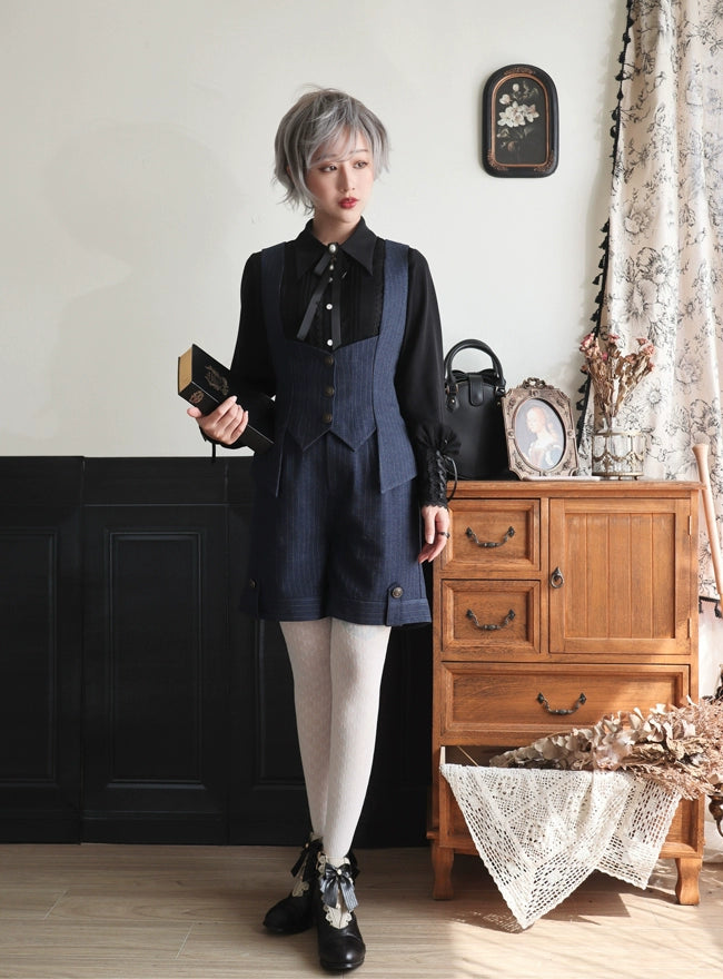 Forest Song - Griffin's Appointment - Ouji Lolita Striped Shorts Vintage Lolita Shorts