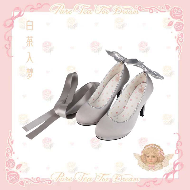 Pure Tea For Dream~Butterfly Specimen~Ballet Style Lolita Shoes Elegant Platform Lolita Heels (34 35 36 37 38 39 40 41) 40134:650358