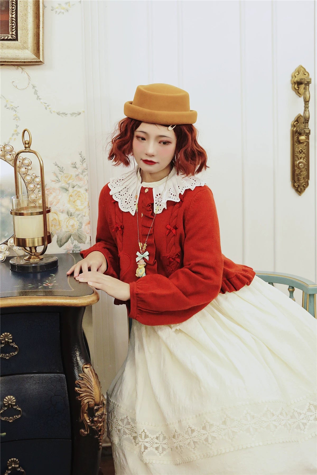 Sugar Frost - Sweet Lolita Cardigan Knit Embroidered Sweater