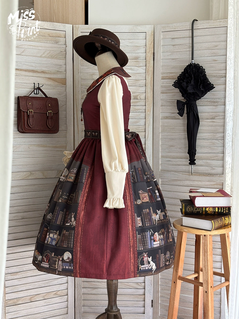 Miss Point - German Bookshelf - Classic Lolita Printed JSK Dress 44029:792943