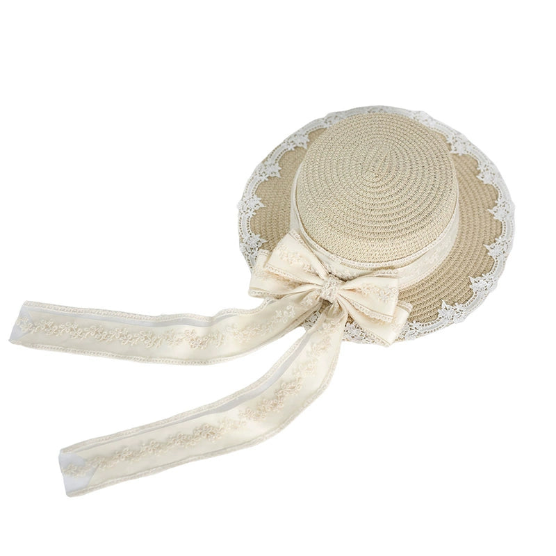 Xiaogui - Country Lolita Handmade Lace Straw Hat