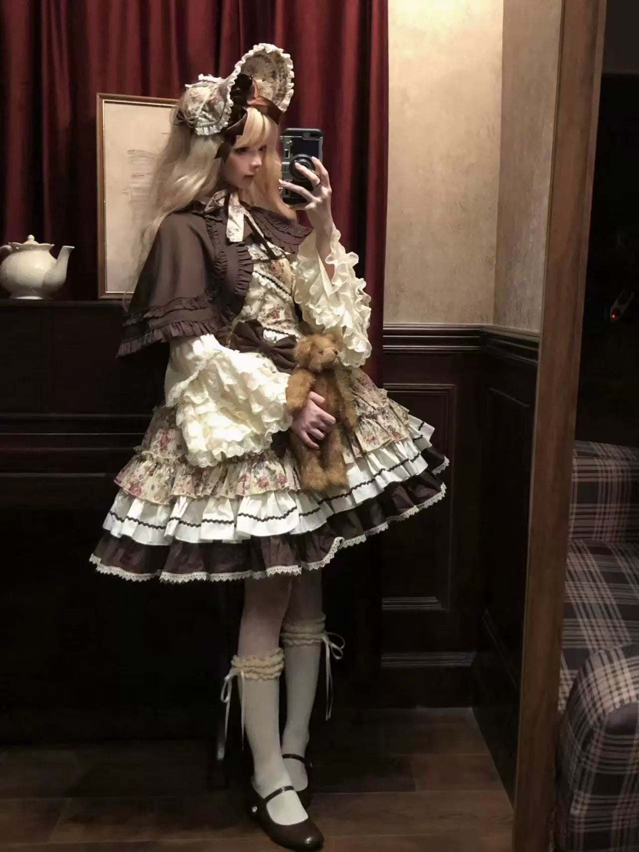 Alice in the Mirror - Albion Reverie - Floral Printed Old School Lolita JSK, Bust-Supporting Dress 44299:802507