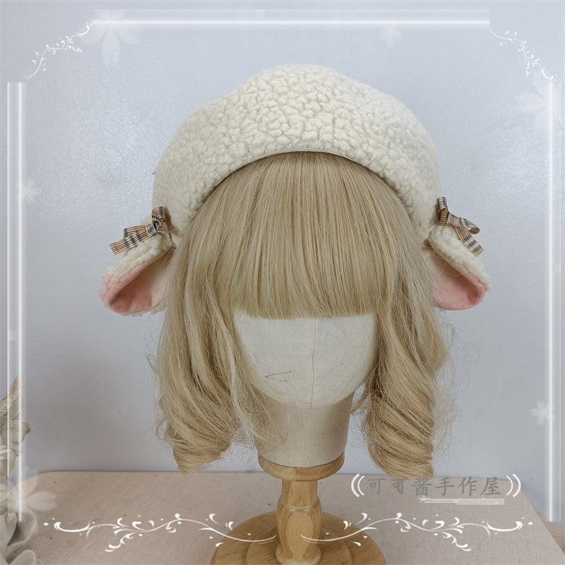 Cocoa Jam - Winter Sweet Lolita Beret, 3D Sheep-ear 15734:622365