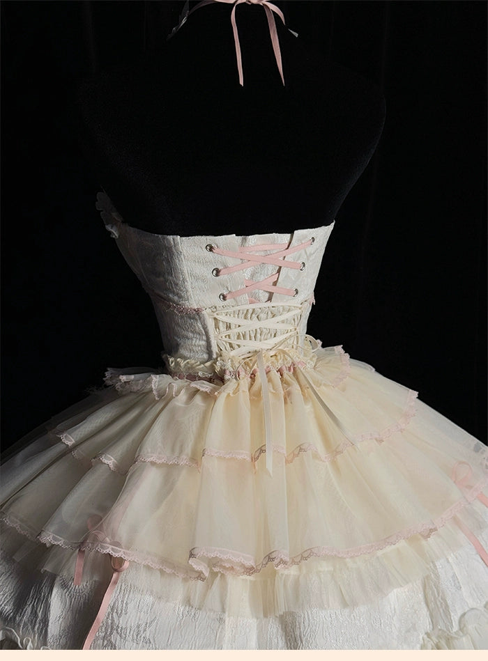 Alice Girl - Cross - Gothic Princess Lolita Corset with Multiple Layers Hem