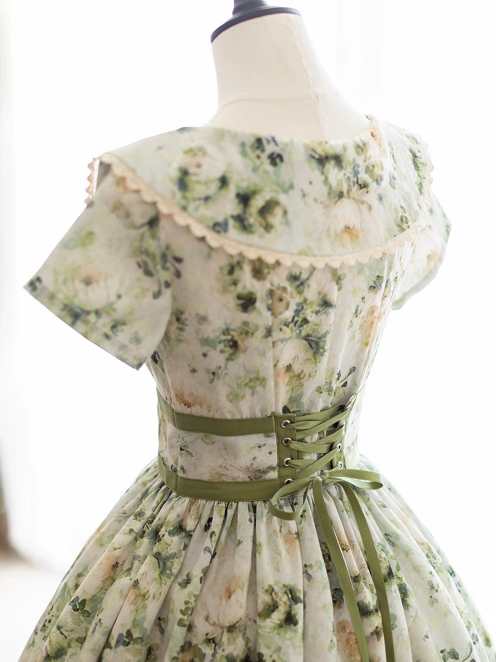 Forest Holiday - Vintage Daily Lolita Floral Printed OP Dress 45506:851092