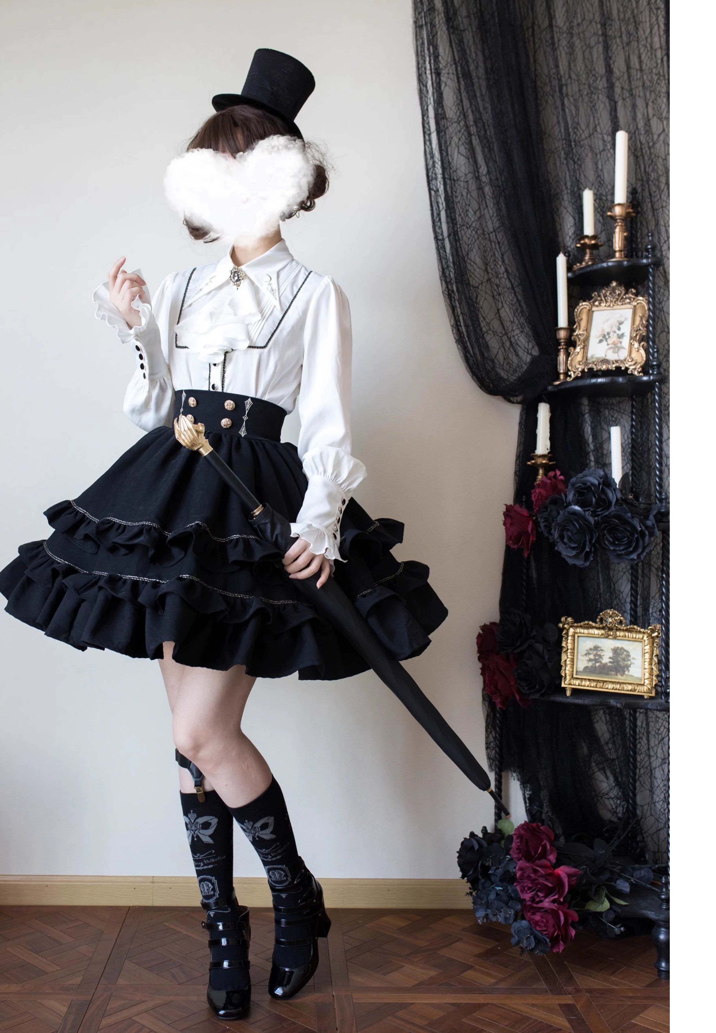 (BFM)SilentMars~Law of the Fallen Moon~Retro Lolita Vest Coat Suit Knight Style Skirt 33474:421218