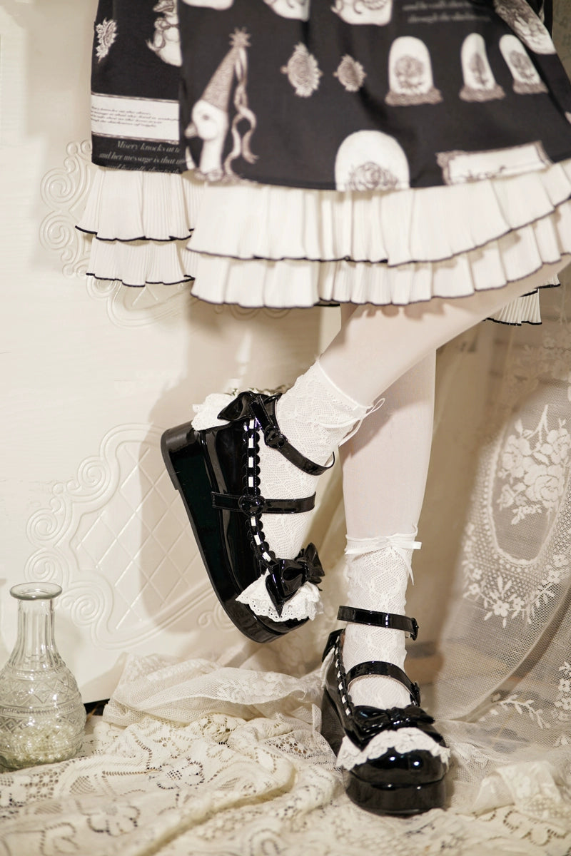Jiujiu Lolita - Milky Puff - Sweet Lolita Heels Shoes, Round Toe With Petite Wedge 43858:787908