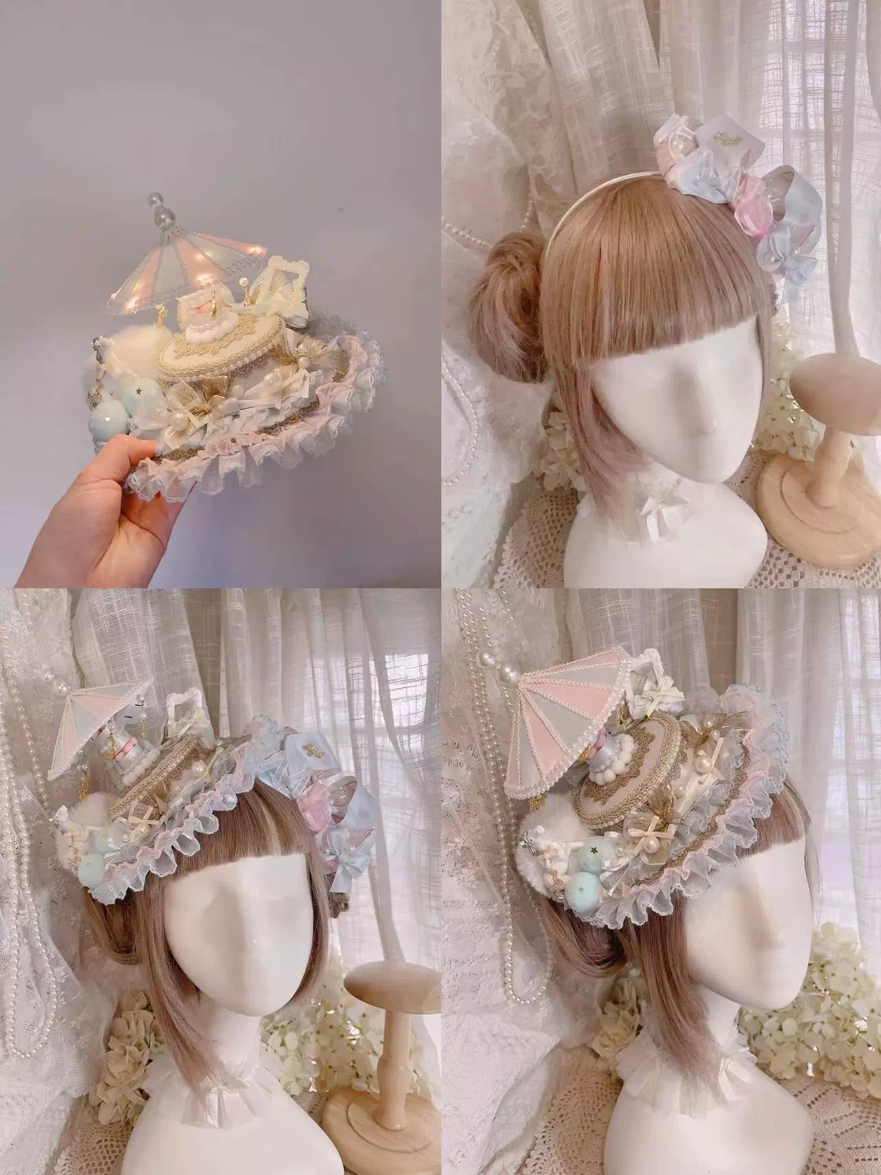 Cat Box - Night Party - Kawaii Lolita Small Top Hat KC Headdress