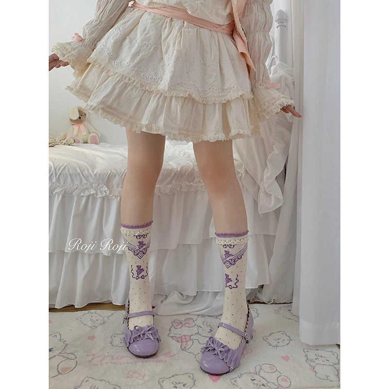 Roji Roji - Kawaii Lolita Bow Cotton Short Socks