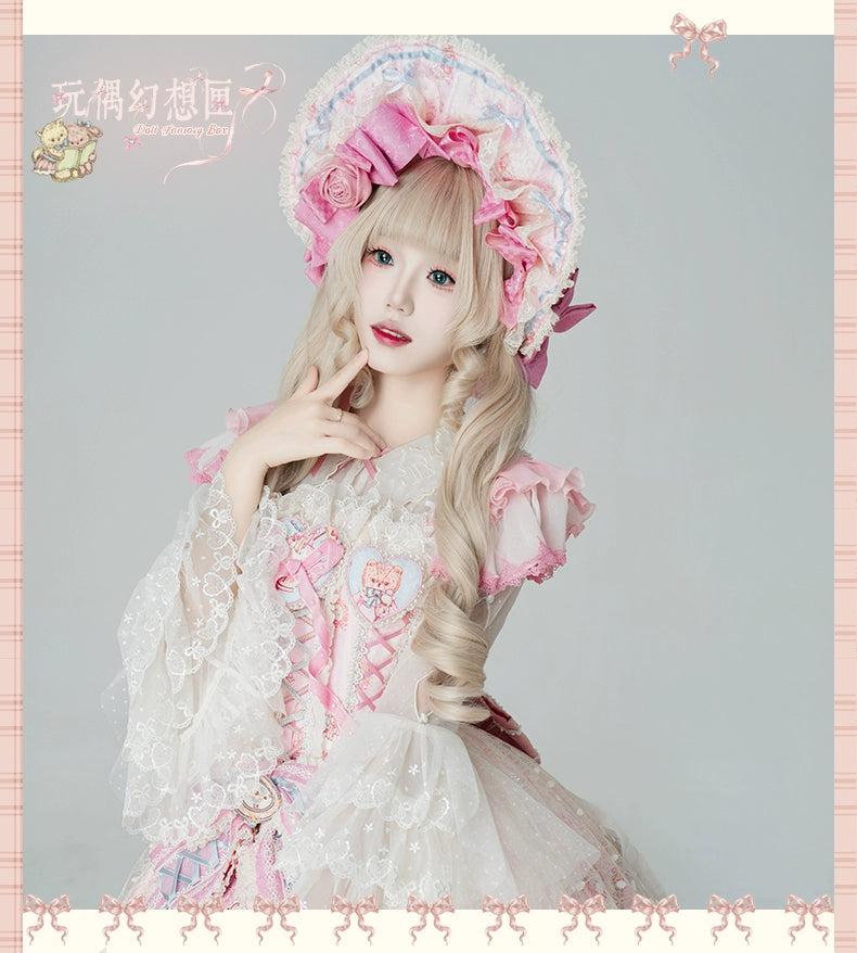 YingLuoFu - Doll Fantasy Box - Sweet Lolita JSK Dress & Tulle Blouse Set 44261:801504