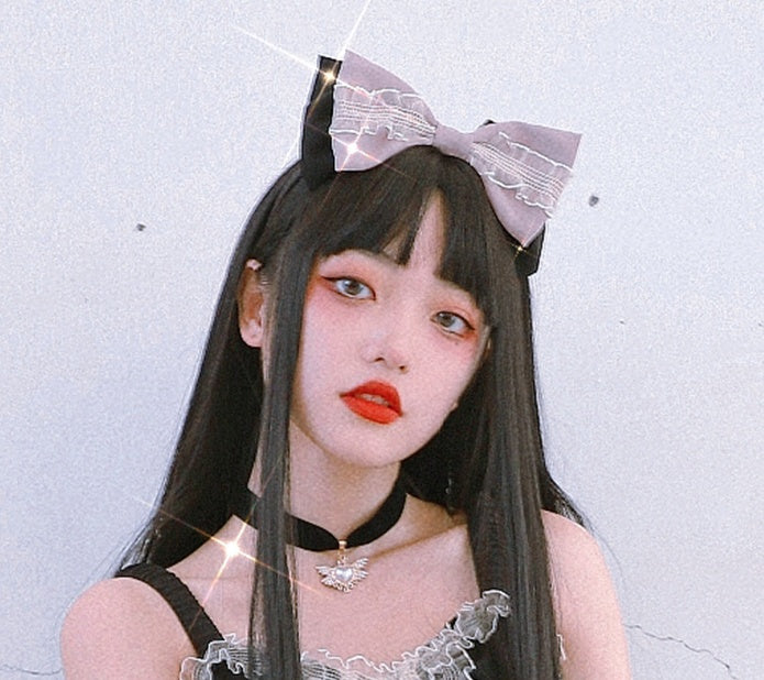 Eye Of White Crow - Sweet and Cool Lolita Headband KC black purple kc