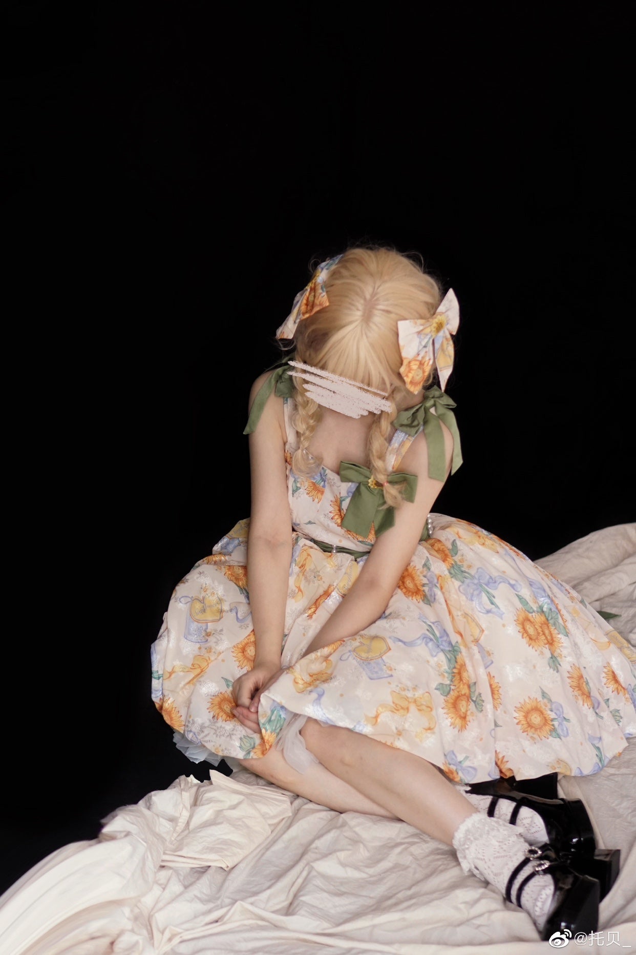 Akiyama Future Studio~Sunflower Print Lolita JSK Dress in Breathable Light Fabric (F L M S) 42790:753487