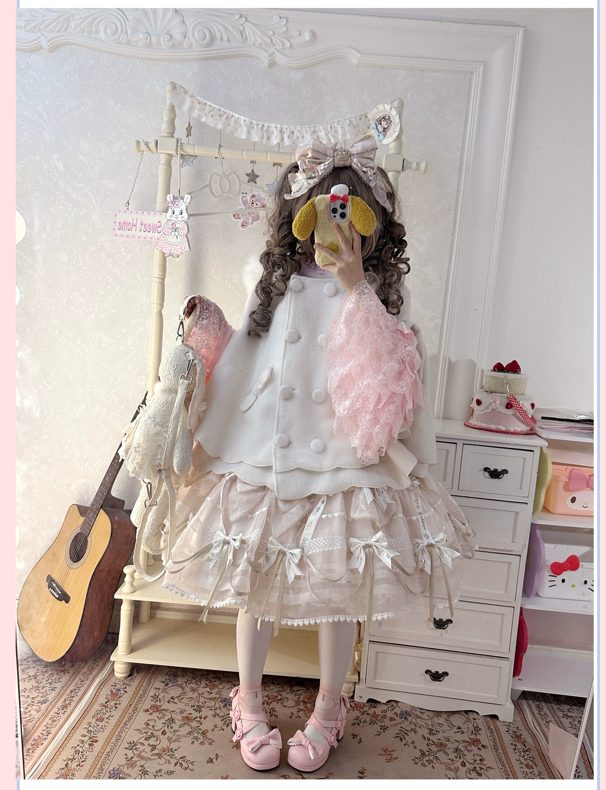 Yayizi - Sweet Lolita Cape Winter Plush Lolita Coat