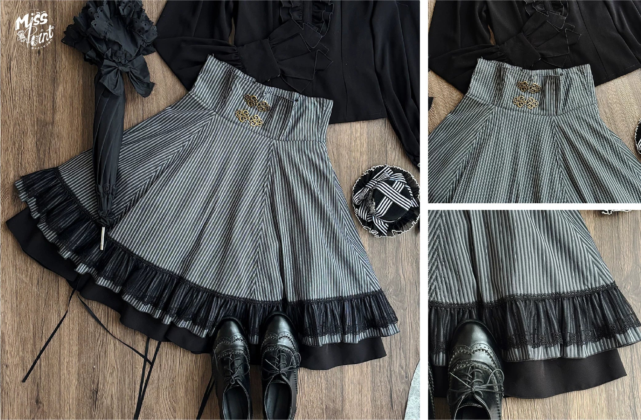 Perint Manor - Gothic Lolita Striped Dress, Tailor-made 44410:808357