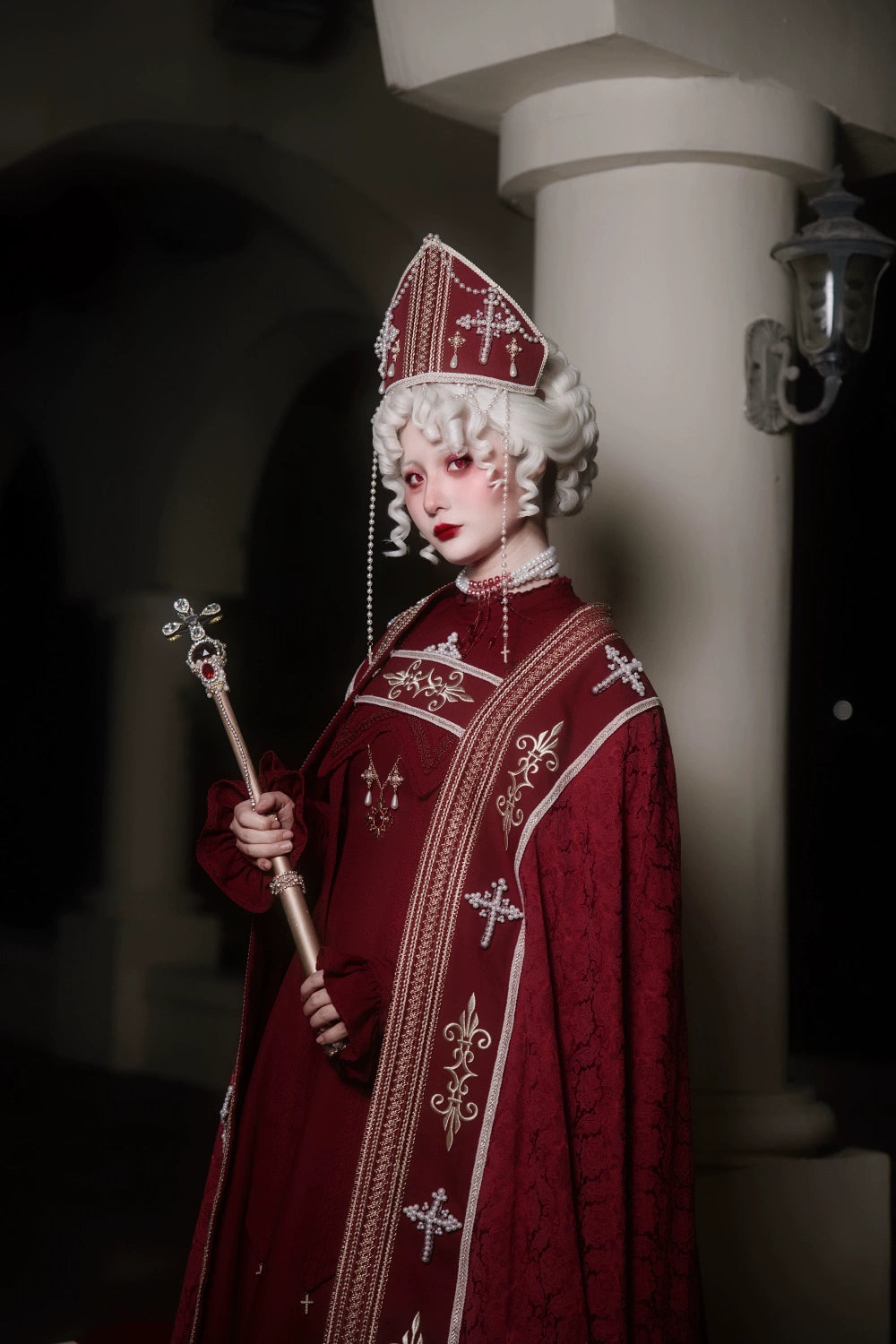 LeMiroir - Moonlit Prayer - Nun Lolita Crown, Elastic Headscarf