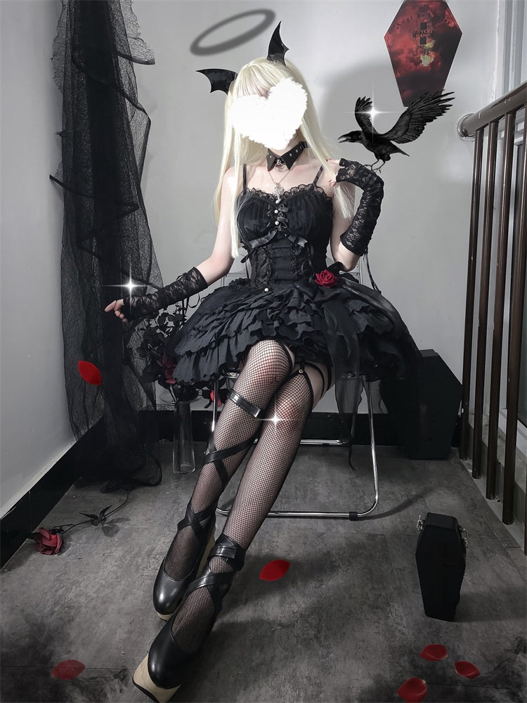 Letters from Unknown Star~Little Rose~Summer Casual Lolita Fashion Dress Sexy JSK 11514:133136