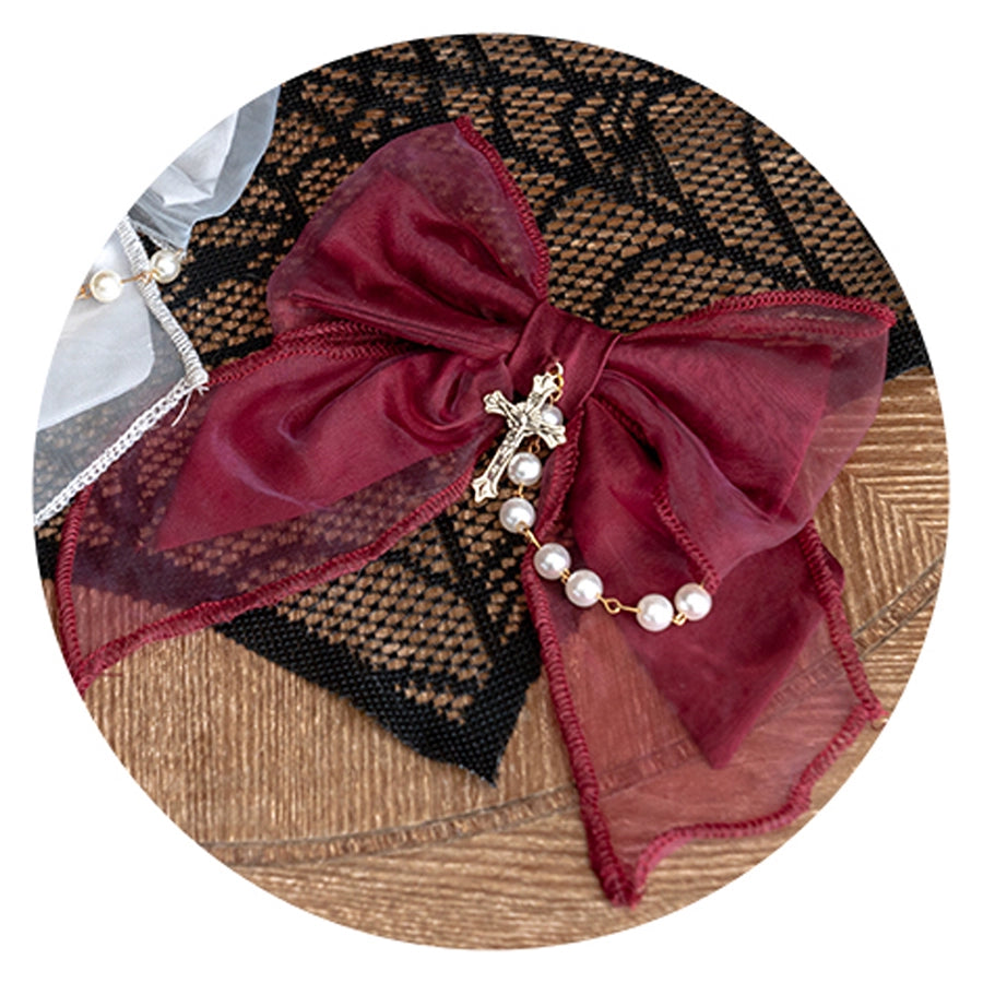 Luna Planetarium - Evil Fang - Gothic Lolita Accessories Brooch Necktie Clip KC Hat Red-Bow tie