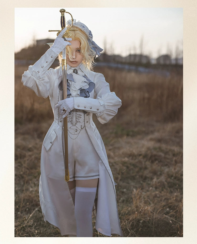 Forest Fluorescent Carps - Crumbling Skeleton - Ouji Lolita Vest Fishbone Embroidery Prince Pants Suits