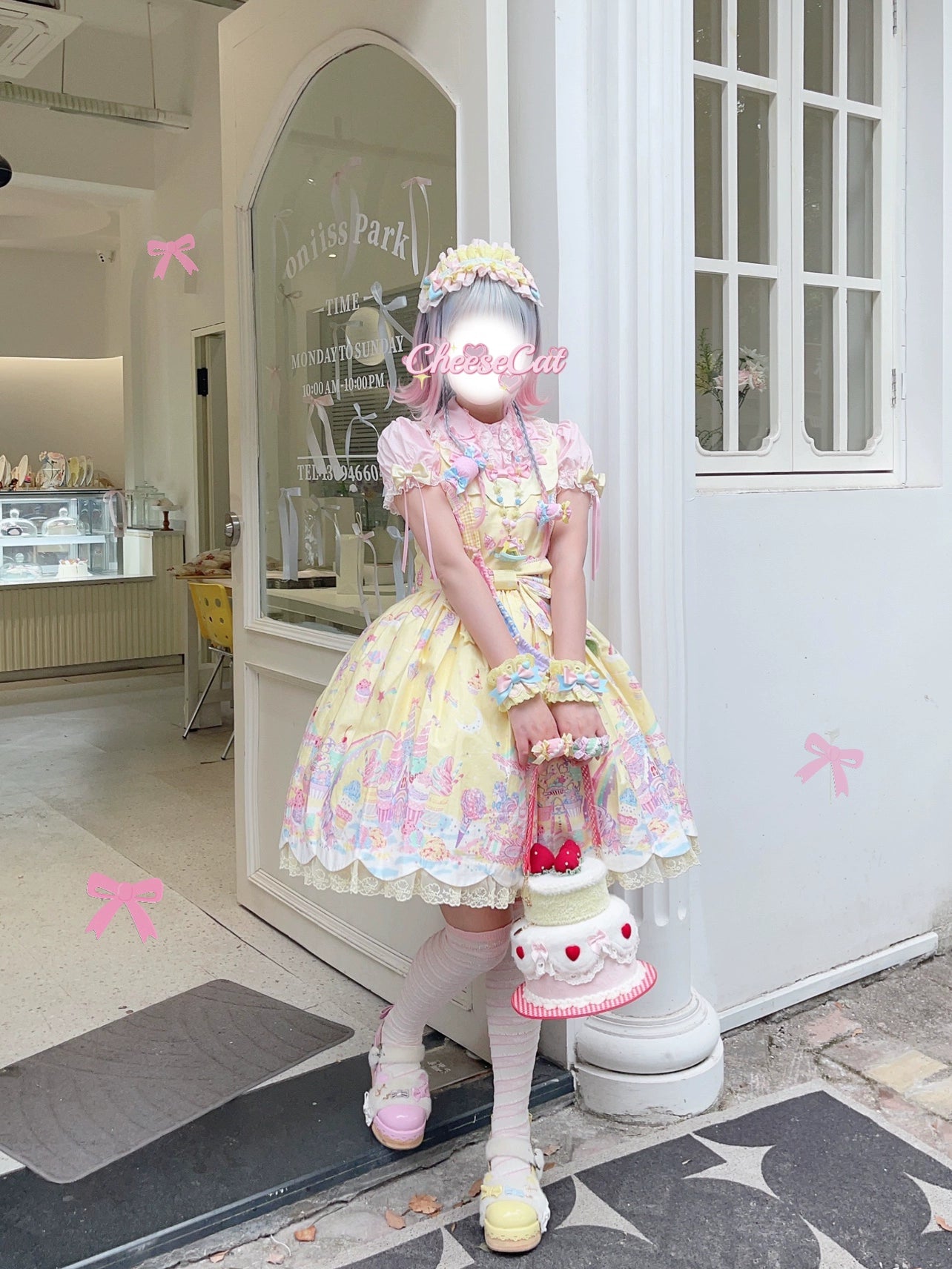 CheeseCat - Creamy Celestial - Sweet Lolita Cuffs Handmade Lace Cuffs