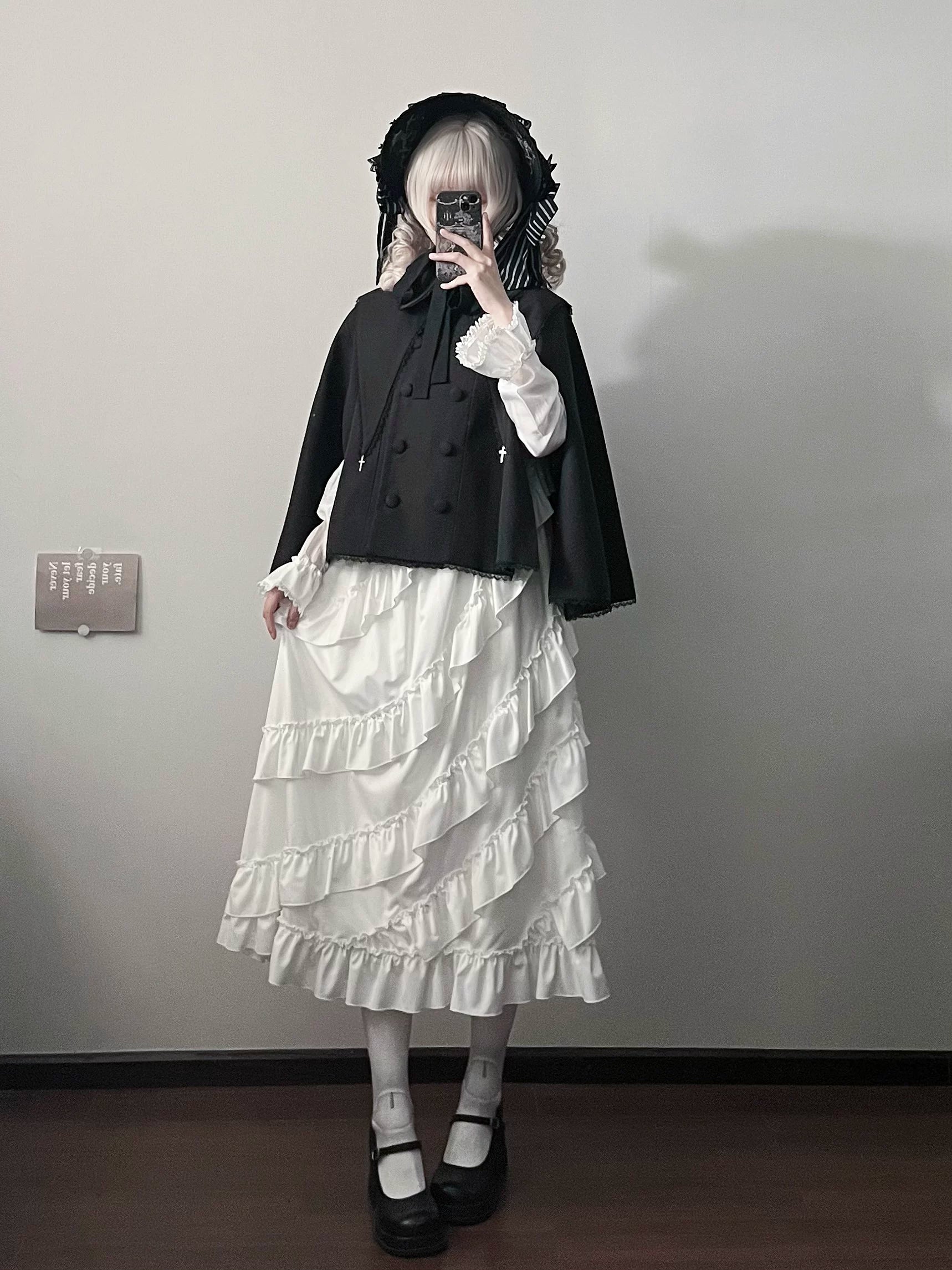Ouji Lolita Cape Coat, Detachable False Collar 44549:812709