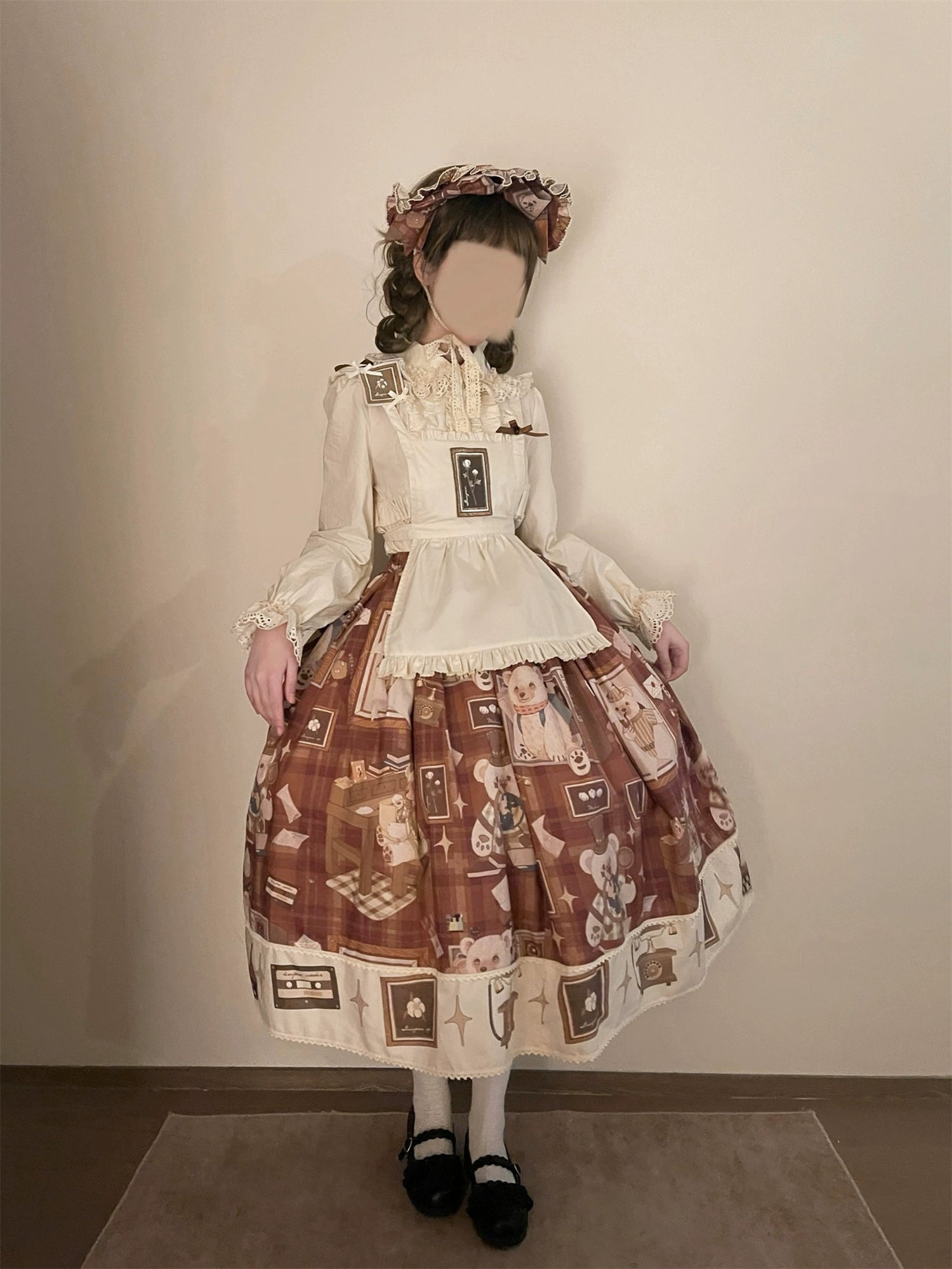 Babyblue~Gretel Bear~Vintage Lolita Dress Teddy Bear Prints Dress 33574:430566