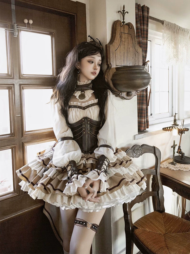 Sakurahime - Time Sand Rear - Punk Lolita OP Cute Daily Lolita Dress S OP