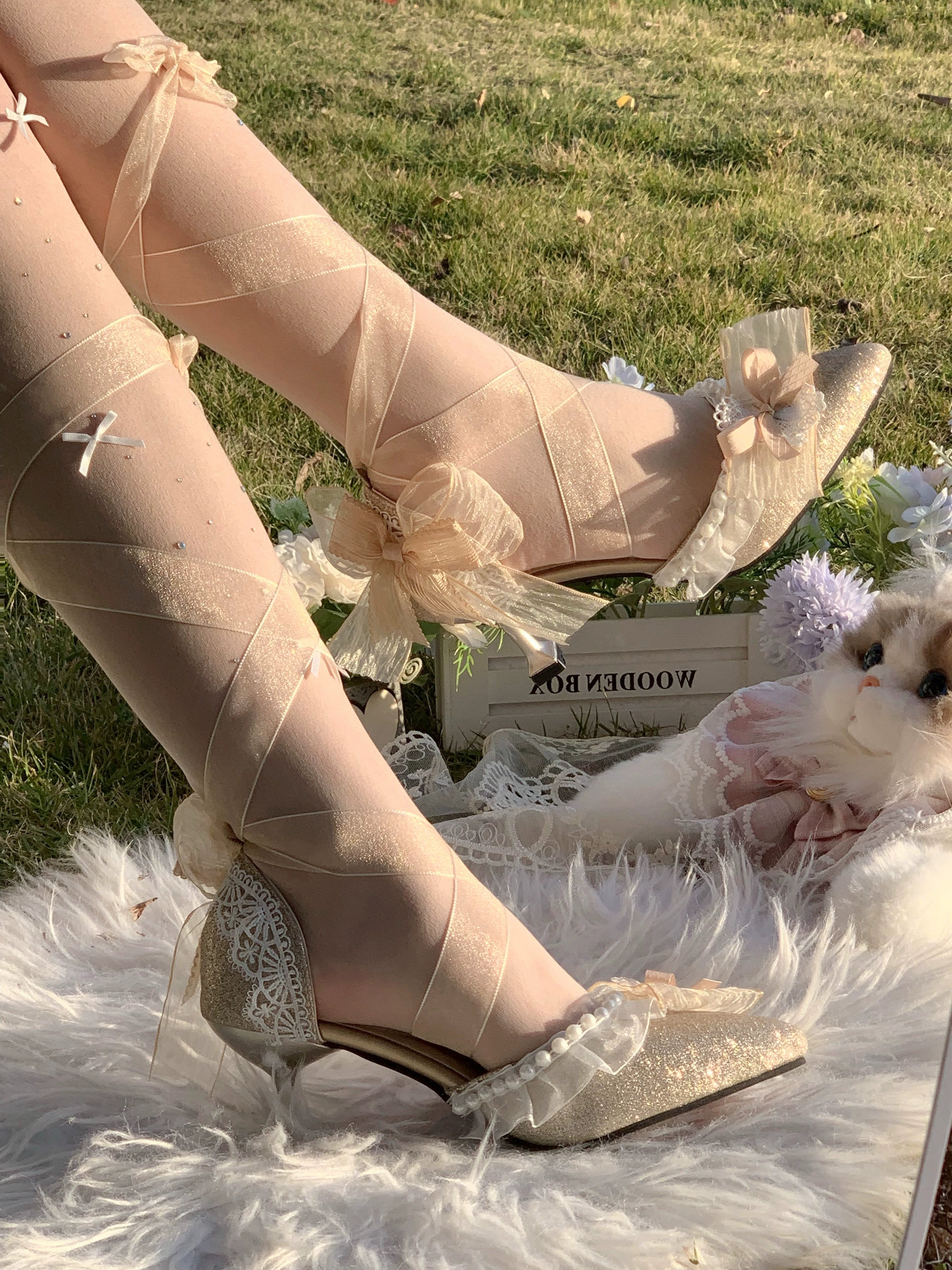 Soft Sheer Dance - Sweet Lolita Heel Shoes, Sheer Straps 44911:827604