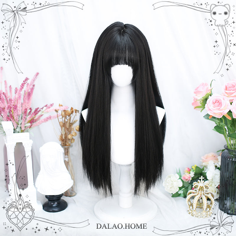Dalao Home~Gentle Daily Lolita Long Curly Wig 102 straight natural black 16912:332952