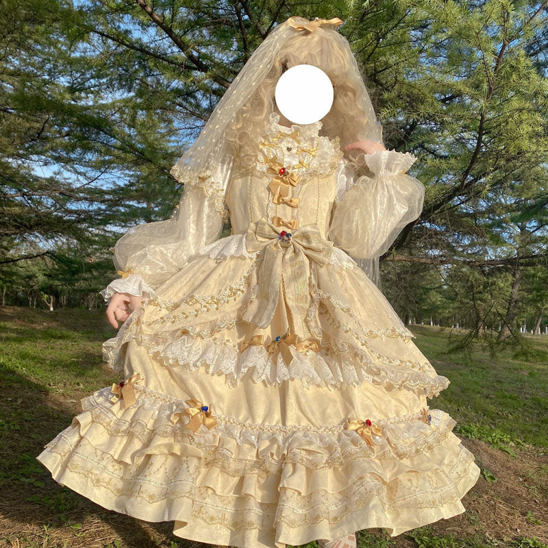 Puppet Night - Elegant Lolita Flounce Hemline Princess Dress Multicolors