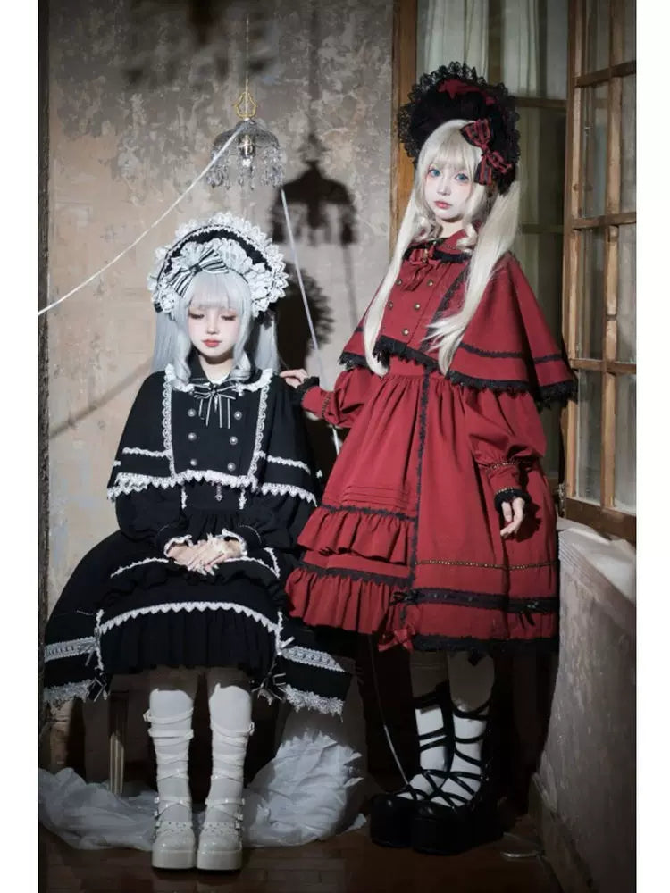 Ningyo Night - Old School Lolita OP Dress, Peter Pan Collar Cape 44635:816668