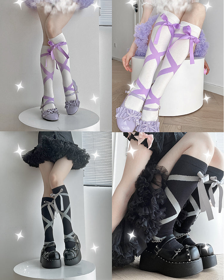 Roji roji - Uniform Cotton Lolita Autumn Calf Socks