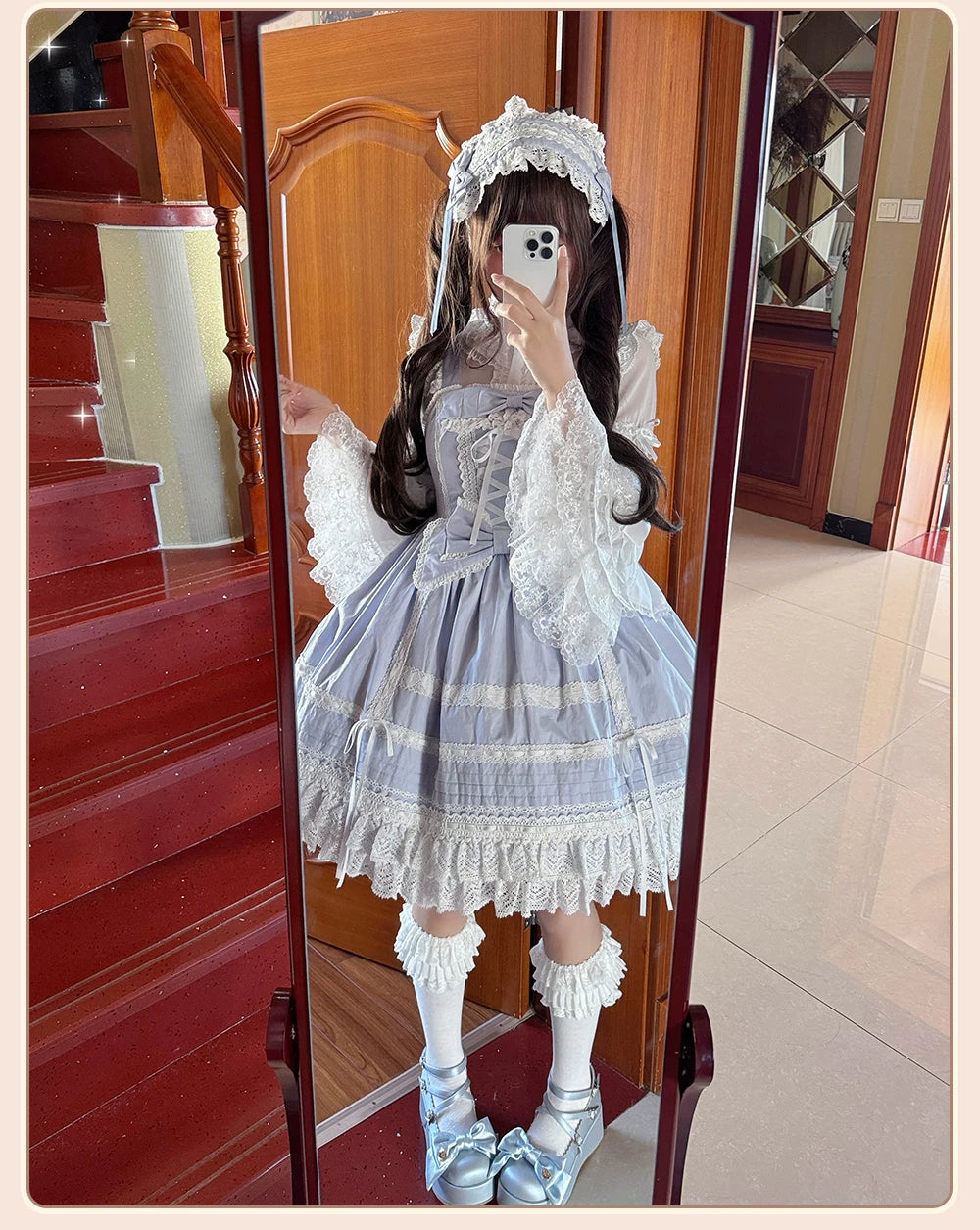 Pure Diary - Sweet Lolita Cotton JSK Dress, Tiered Back Skirt 44760:821159