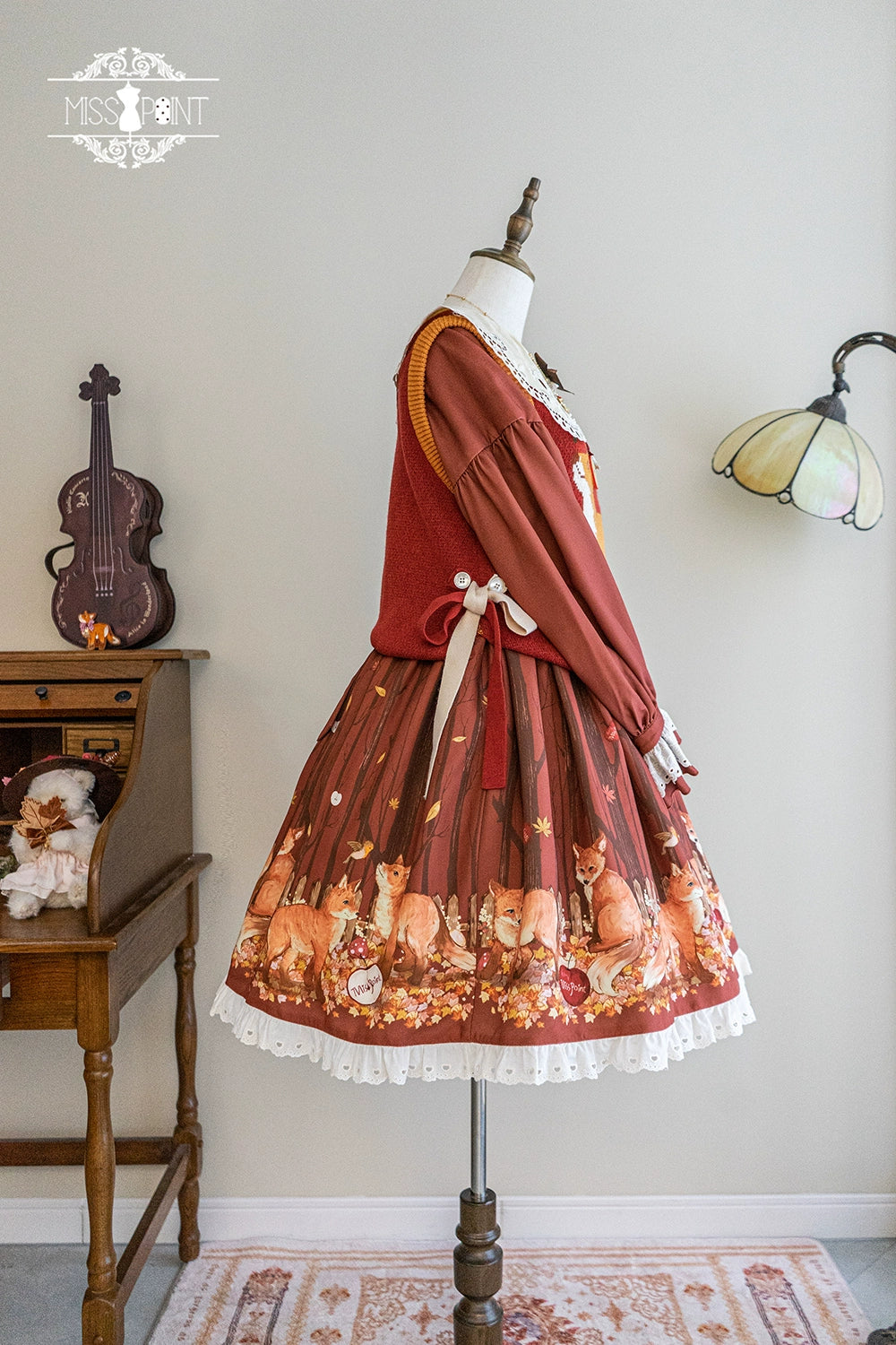 Miss Point~Fat Fox in the Forest~Kawaii Lolita Vest Customized Lolita Sweater 37100:550928