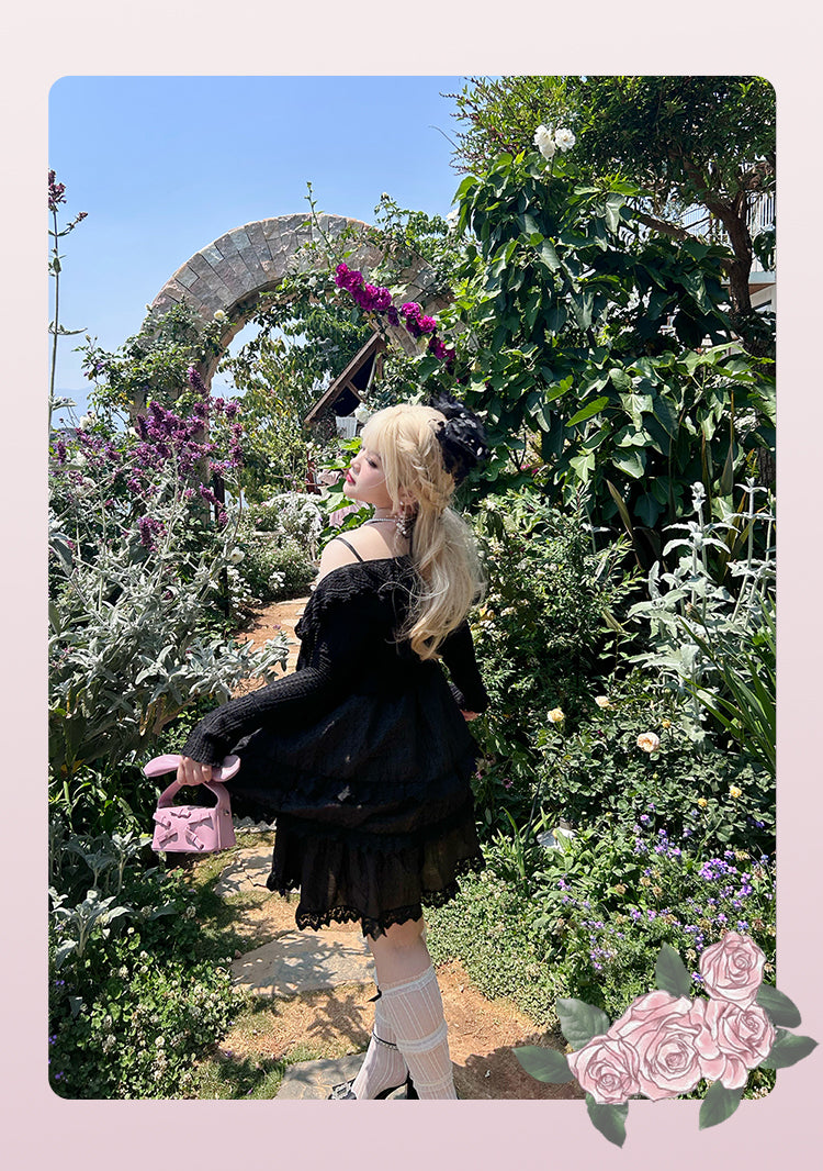Yingtang - Rose of France - Sweet Lolita Plus Size Halter Puffy Dress Set