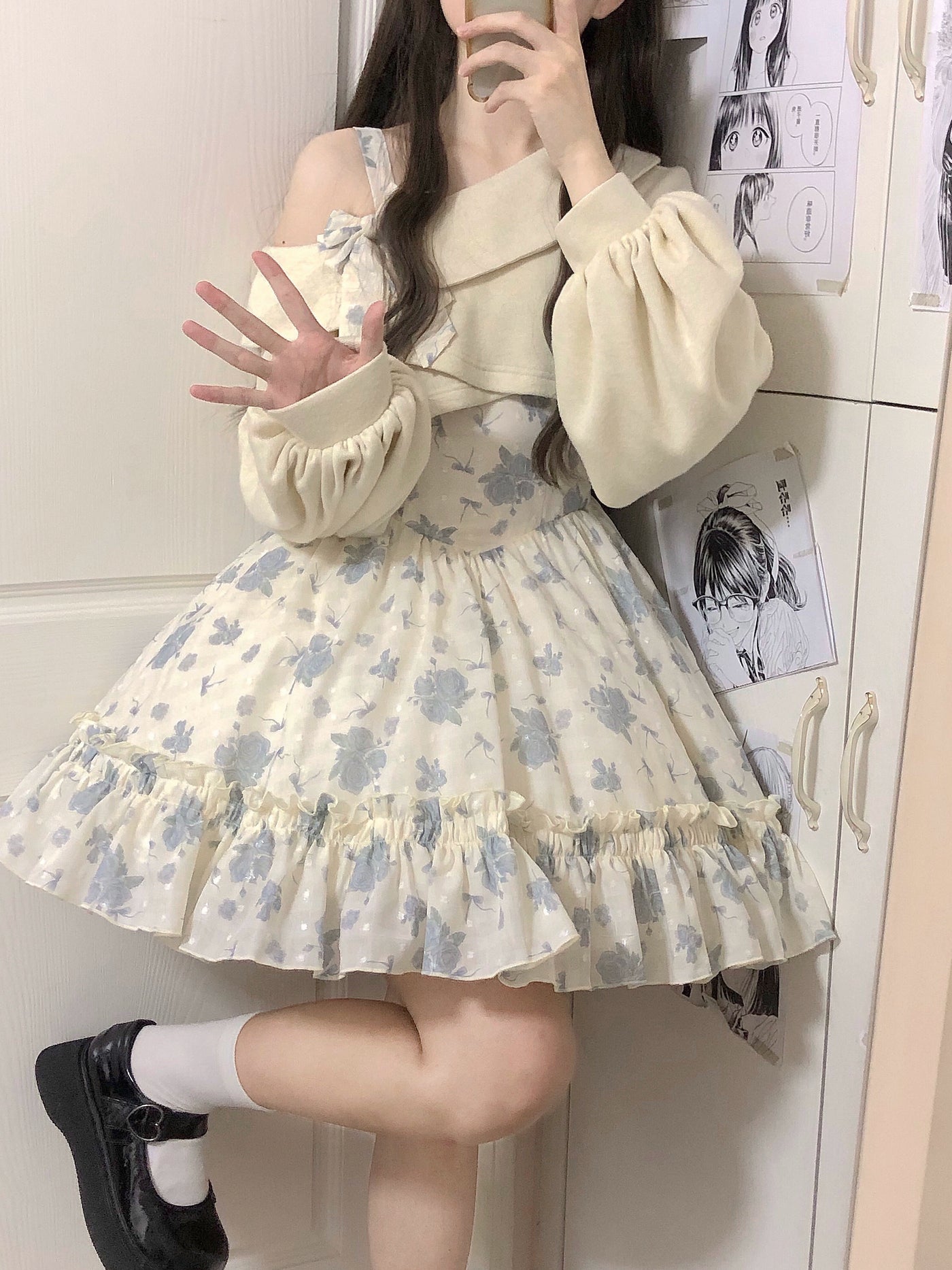 KuMa Lolita～Twilight Rose~Sweet Lolita Dress Sweater and JSK   