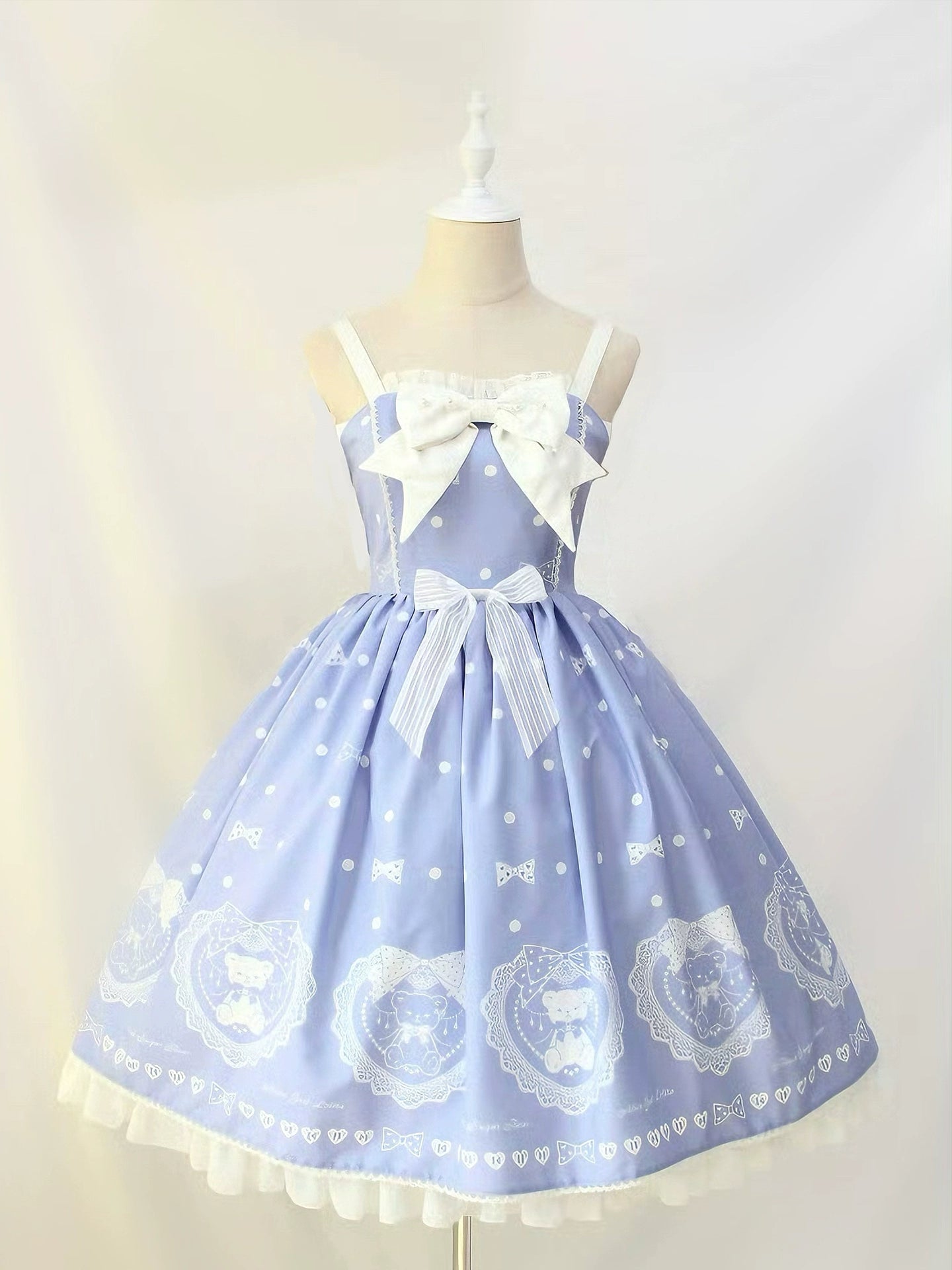 Alice Girl - Brown Sugar Bear - Printed Sweet Lolita Dress, Multiple Styles (L M S XL XS) 43697:783362