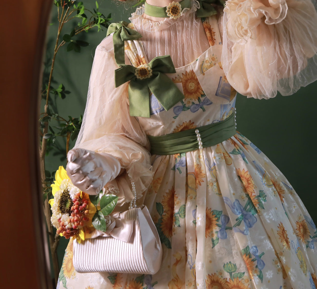 Akiyama Future Studio~Sunflower Print Lolita JSK Dress in Breathable Light Fabric 42790:753461