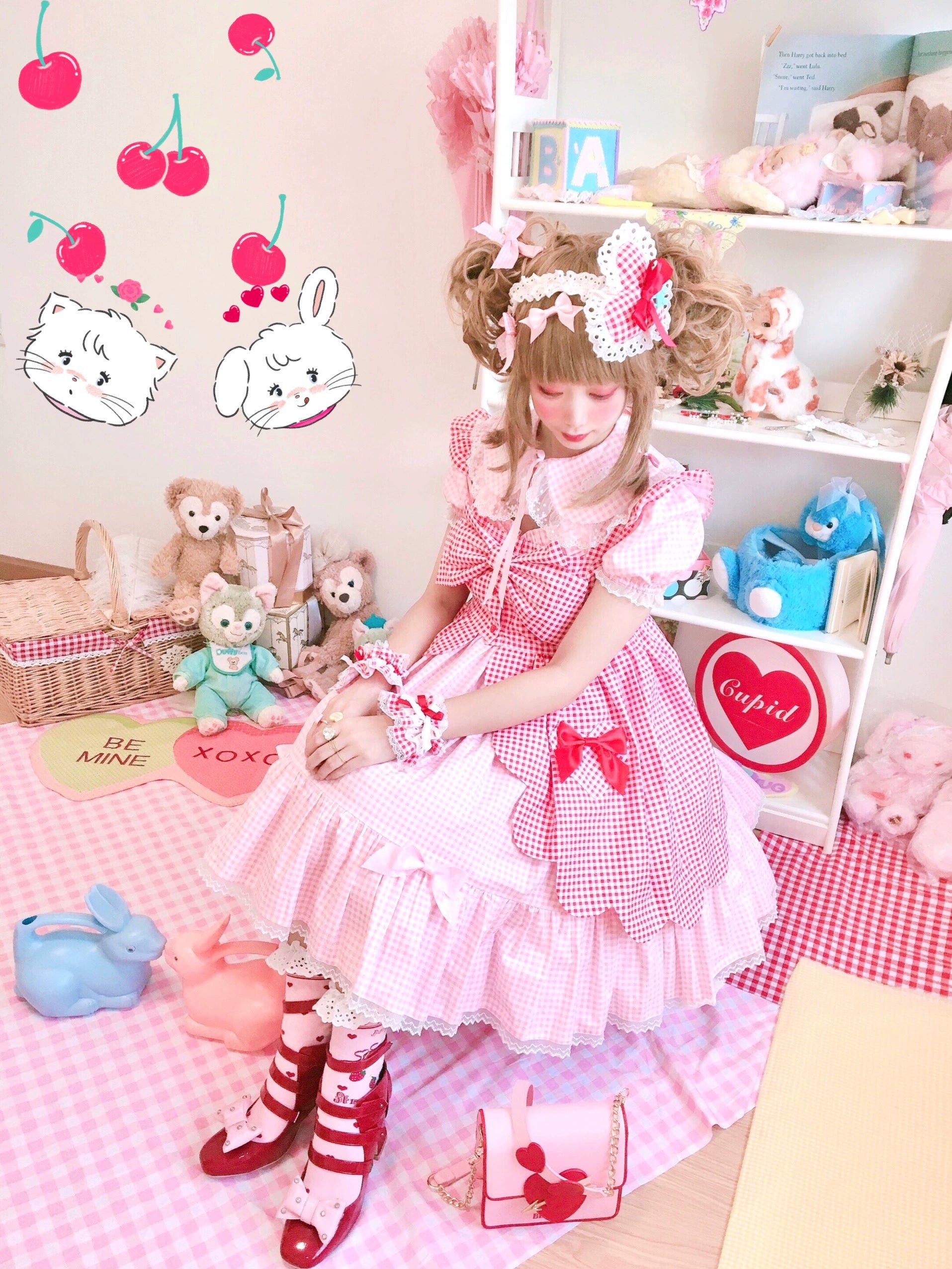 Fluff Mollie - Bean Breakfast - Sweet Lolita Overskirt Daily Daily Petaled Skirt