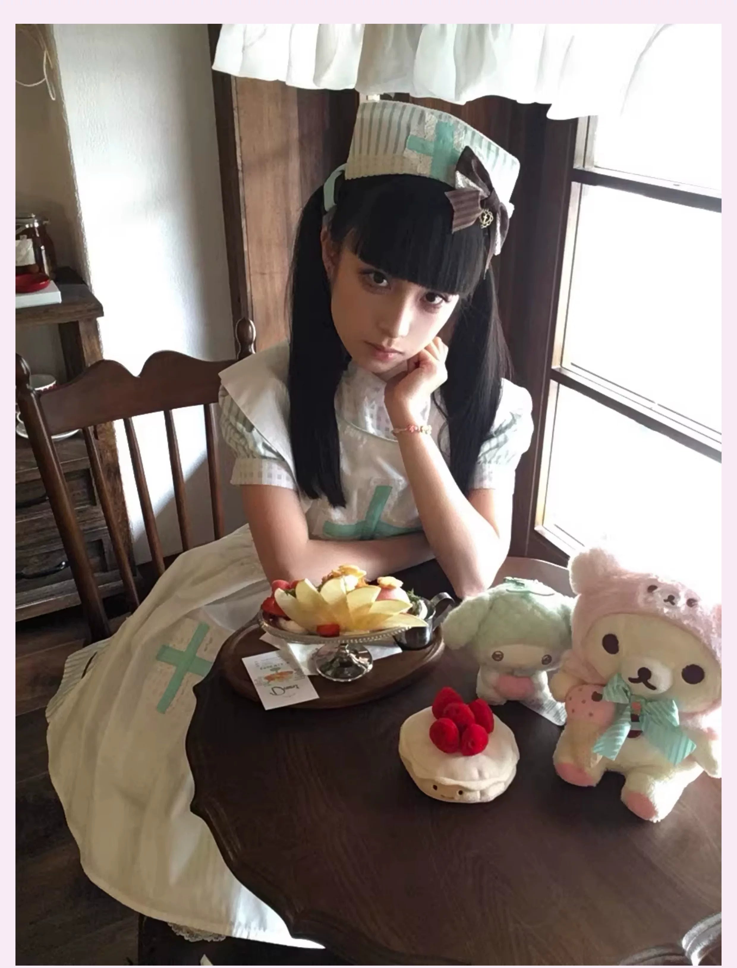 Mint Prescription - Old School Lolita Striped OP Dress, Electrocardiogram Trace