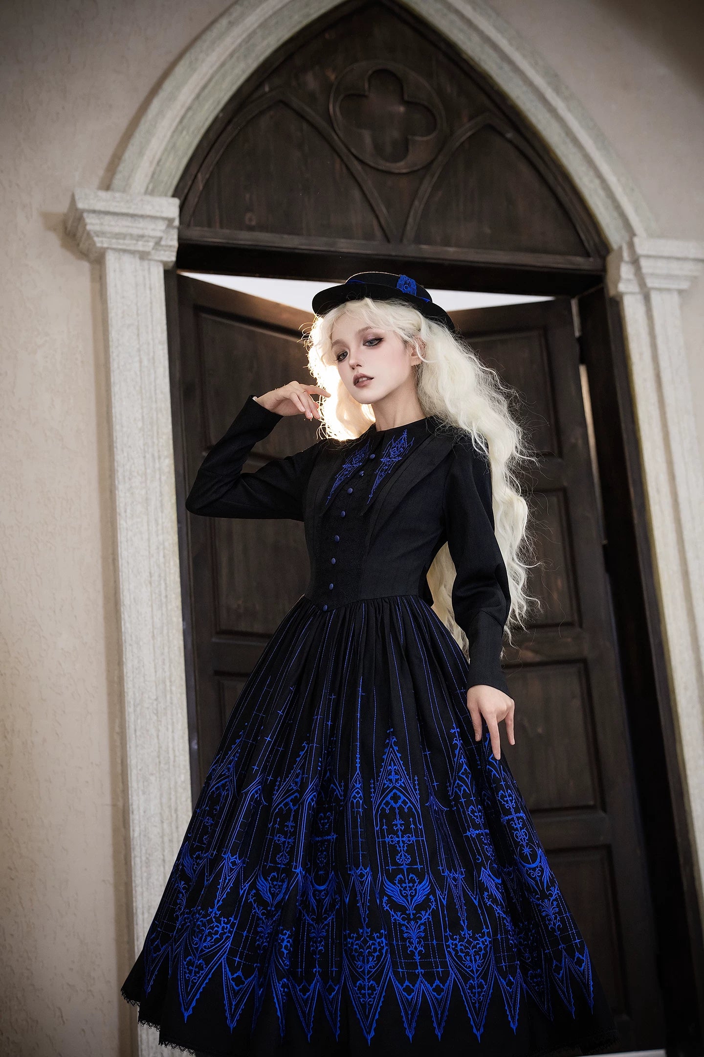 Dream Window - Gothic Lolita Church Embroidery OP Dress, Back Zipper 44510:811315