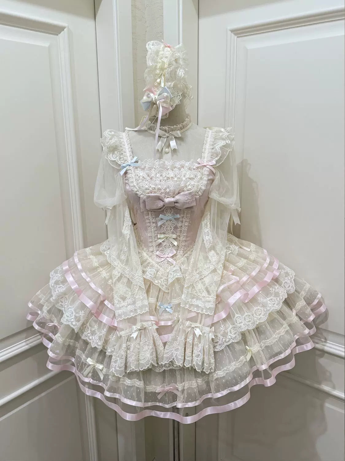 Butterfly Ballet - Sweet Lolita JSK Dress, Layered Tulle Hem Pink JSK Only S