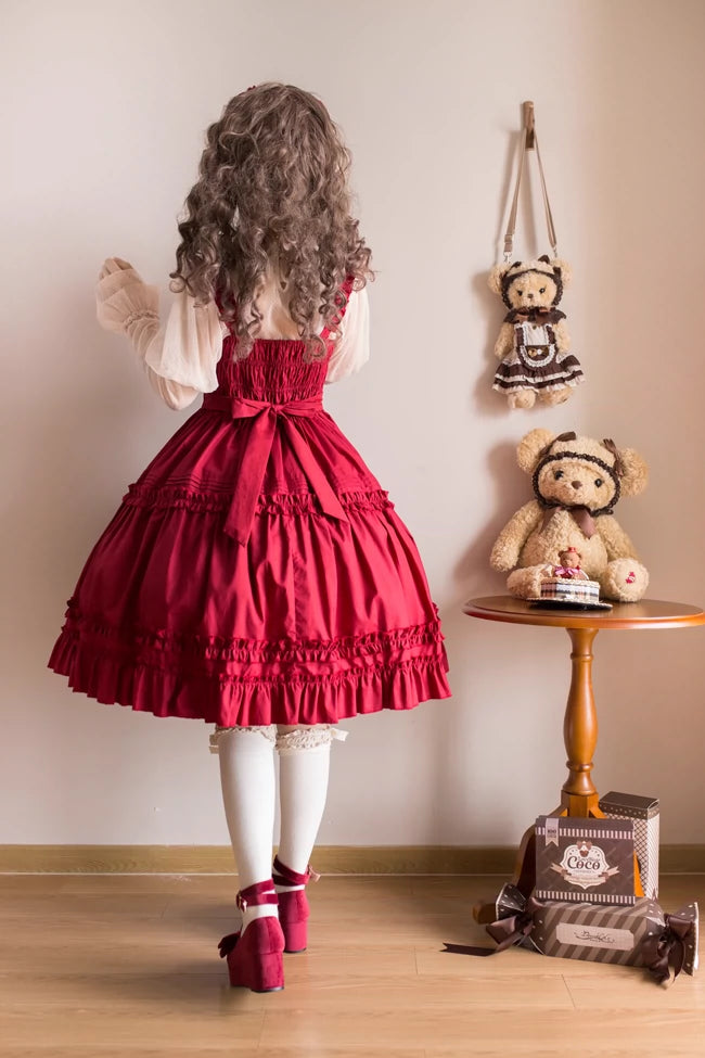 Cheese Cocoa - Doll Story - Cotton Lolita JSK Dress Open Front Kawaii Shirt