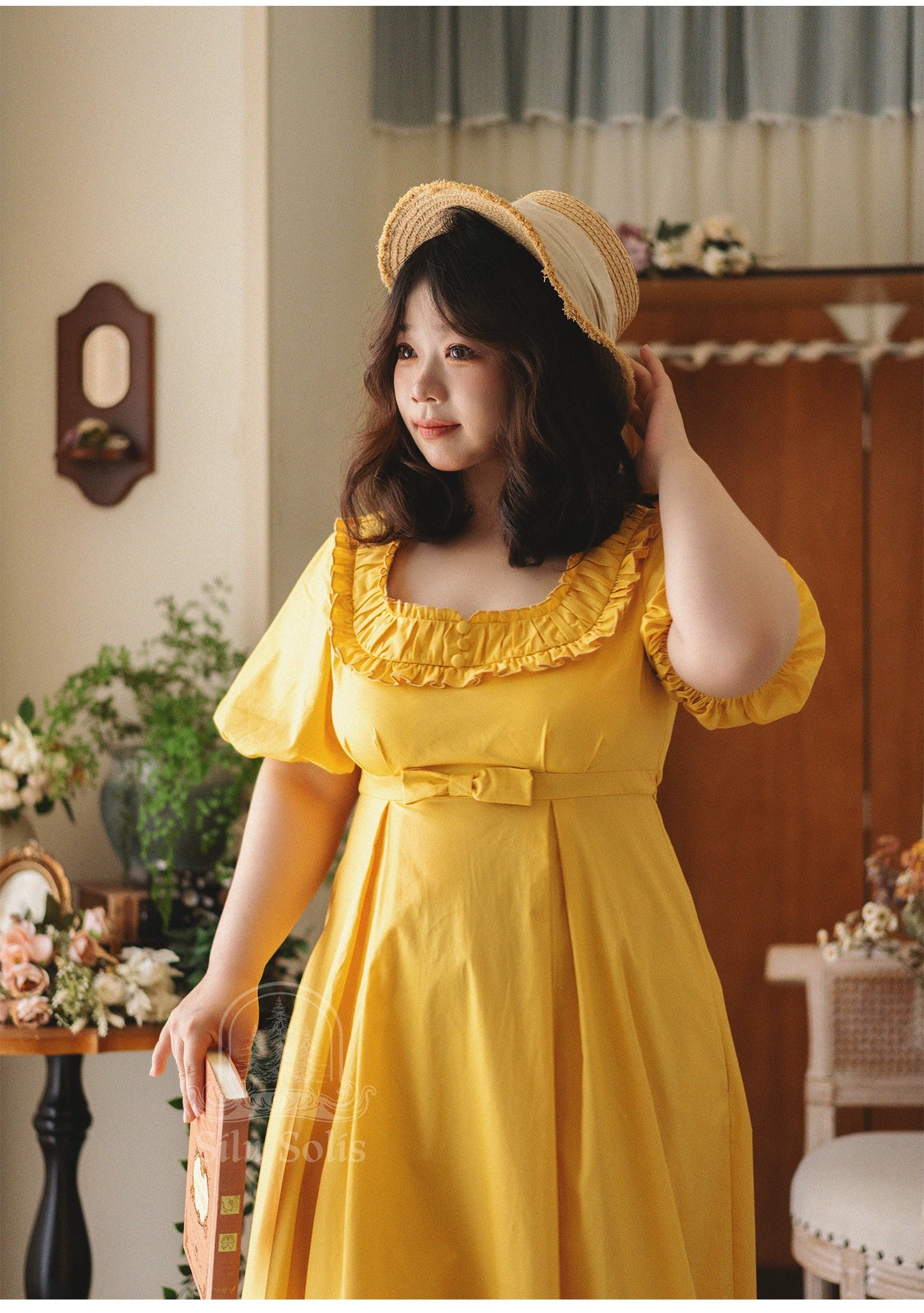 Morning Forest - Cotton Empire Waist OP Dress with Built-in Bra Pads