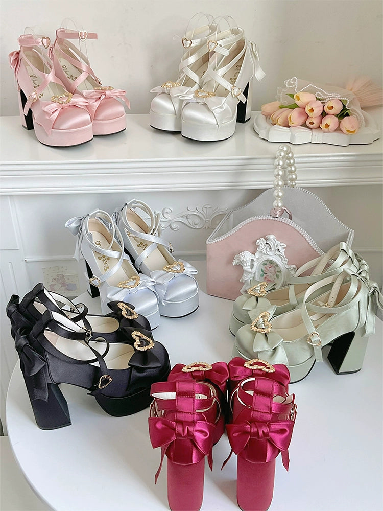 Sweet Lolita High Heel Shoes Mary Jane Love Heel Shoes