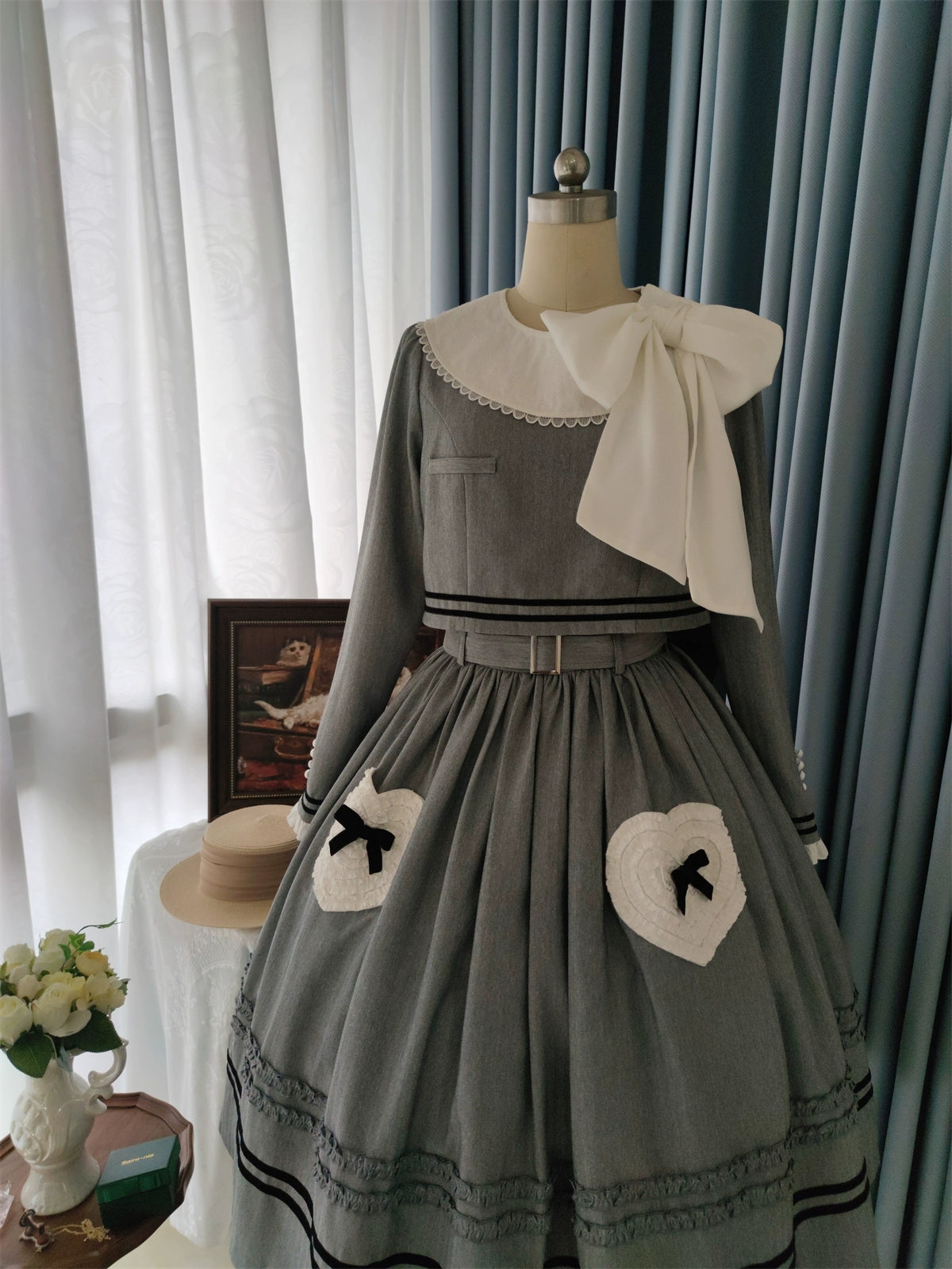 Blessing Cat~Vintage Lolita Dress Set Spring Autumn Elegant Lolita Set   