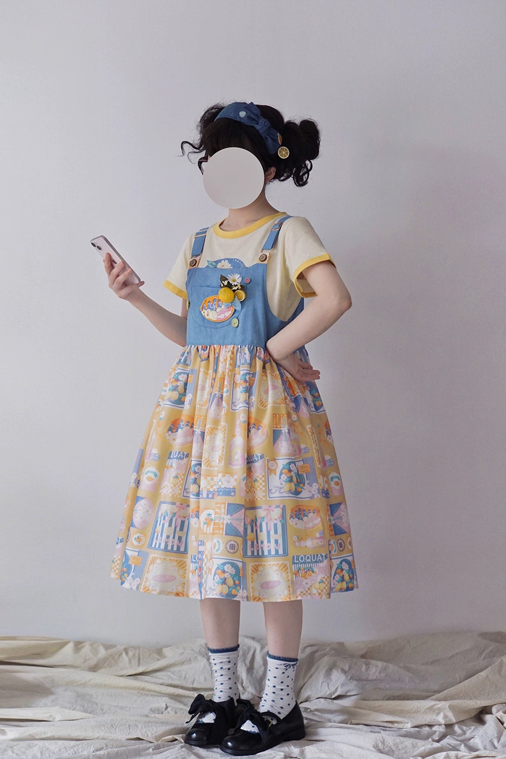 Miss Point~Daisy Lemon~Kawaii Lolita Lemon Print JSK Customized 21508:310748