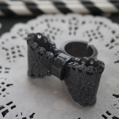 (Buyforme)Cat Tea Party~ Sweet Lolita Bow Ring and Necklace black ring  