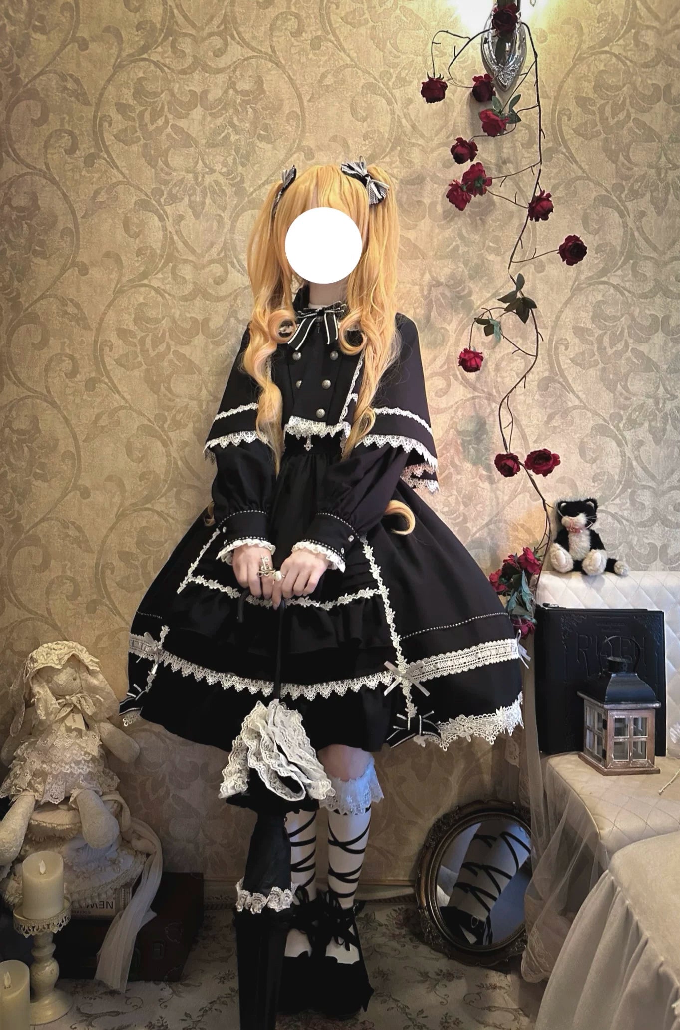 Ningyo Night - Old School Lolita OP Dress, Peter Pan Collar Cape 44635:816664