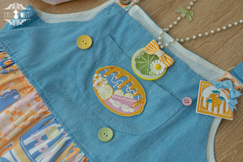 Miss Point~Daisy Lemon~Kawaii Lolita Lemon Print JSK Customized 21508:310766
